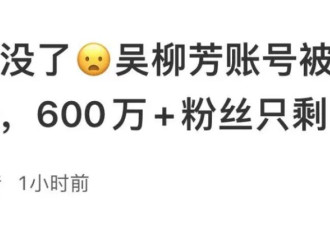 吴柳芳被二度禁言，600万粉丝只剩4万了