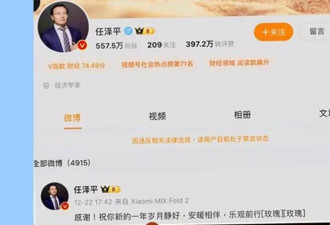 以古喻今暗讽习近平？任泽平再被北京禁言