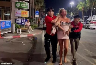 英国女子要在泰国酒店大堂和男友亲密，还打碎玻璃桌