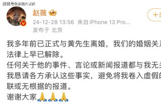 赵薇承认早已离婚！前夫被追债13亿，网友：这么快撇清关系？