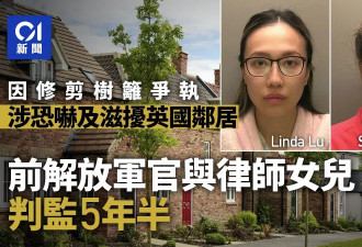 前解放军官与律师女儿涉恐吓及滋扰英国邻居 判监5年半