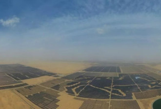 NASA卫星照“惊现一匹马” 中国大漠建400公里光伏长城