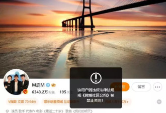 鹿晗发文道歉！全平台账号已被禁止关注