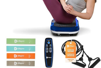 LifePro 振动板运动机 - 带环带的全身锻炼振动健身平台