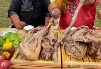 中国网红半年吃110只羊 脸黑成炭 网求他别吃了