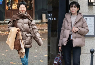 “羽绒服+牛仔裤”时髦保暖 40+女生值得借鉴