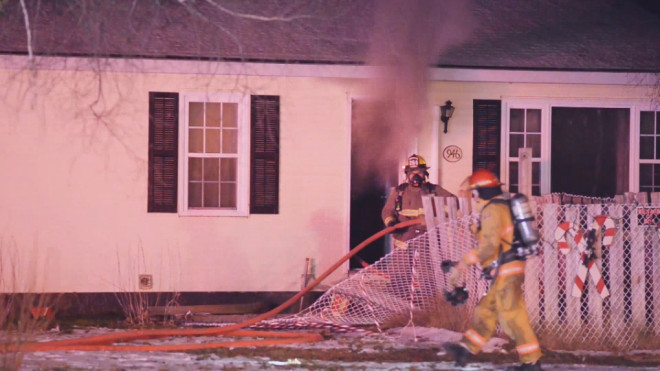 Crews respond to a house fire in Centreville, N.S., on Jan. 11, 2025. (Courtesy: Bill Roberts)