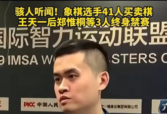 中国象棋的天塌了！四天王终生禁赛 棋迷惊诧失望