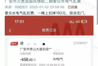 “一晚上水电气扣了192元”？四川广安通报调查结果