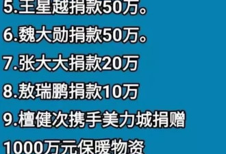 韩红基金会公布捐款名单 网红捐款三百万 碾压众星