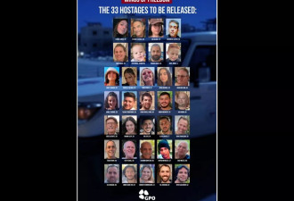 最小仅2岁！ 以色列公开哈玛斯33名人质释放名单