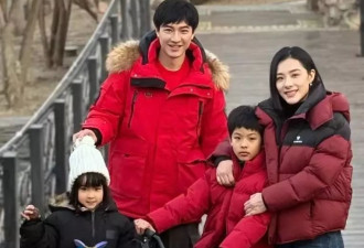 刘璇老公晒一家四口出游照，俩儿女长得像妈妈