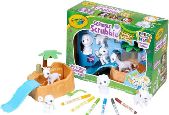 Crayola Scribble Scrubbie Safari 动物浴缸玩具套装