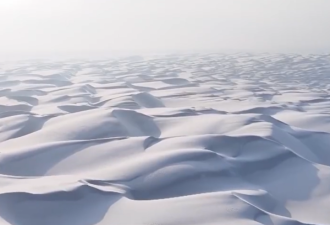 塔克拉玛干沙漠降雪 雾凇奇观美如画