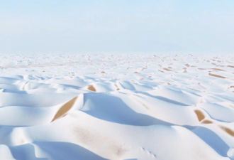 塔克拉玛干沙漠降雪 雾凇奇观美如画