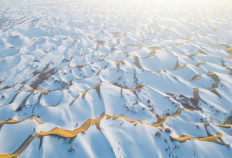 塔克拉玛干沙漠降雪 雾凇奇观美如画