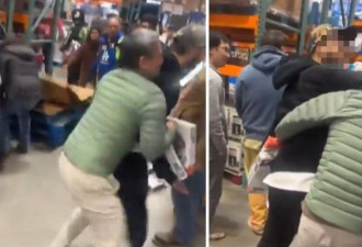 美国男子抢购Costco 大打出手