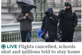 英国数百架航班紧急取消 政府发警告短信:别出门