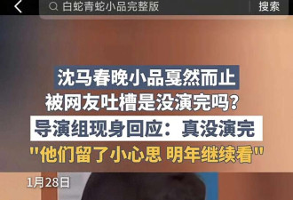 沈腾春晚小品演一半被掐 导演组回应让人震惊