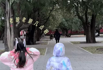 孙红雷妻女与颖儿母女逛太庙，7岁女儿古风打扮好漂亮