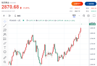 大行情来了 金价上破2880市场担忧中美贸易战升级