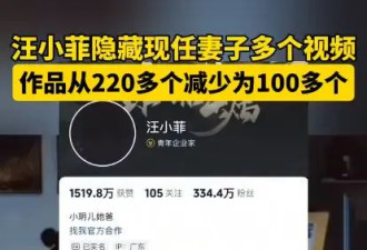 汪小菲隐藏现任妻子视频 作品数从230多减少至113个