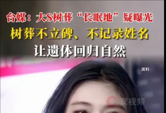台媒称大S树葬长眠地疑曝光 逝者骨灰不设立墓碑不记录姓名