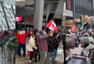 加拿大上千人"挥旗"挤爆!大排长龙辗转百米!多伦多街道遭"攻占"!
