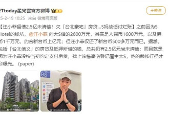 台媒称汪小菲留下巨额债务