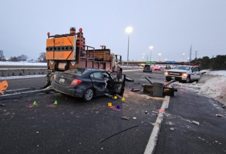 401高速公路凌晨发生车祸西行车道关闭数小时，3人受伤