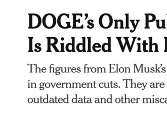 纽约时报:DOGE的唯一公共账本充满错误