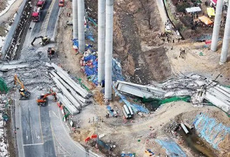 韩国高速桥倒塌致4死6伤，2名中国工人遇难