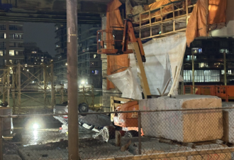 多伦多男子驾车逆行从Gardiner高速公路桥上掉下来居然毫发无损