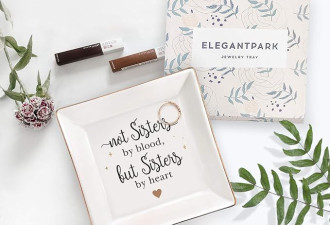 ElegantPark 母亲生日礼物 母亲节礼物 新娘首饰盘 戒指盘