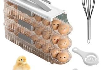 7 折, Egg Holder, 用于冰箱的自动旋转鸡蛋存储器