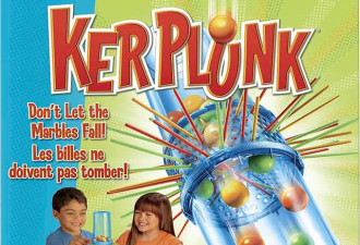 美泰（Mattel Kerplunk）儿童游戏，2至4个玩家的易于学习