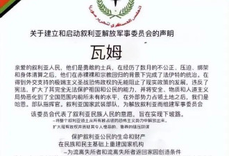 叙局势或再变 阿萨德旧部打响第一枪 三大武装起事