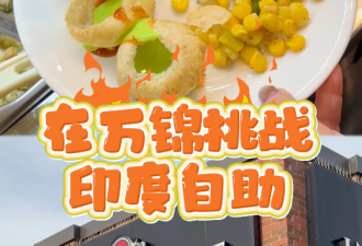 豁出去！华人妹子挑战在万锦吃印度自助餐：脆球加绿水狂炫2盘！