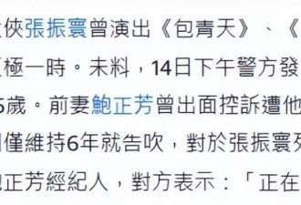 曝65岁知名演员张振寰去世，家中死亡多日无人知
