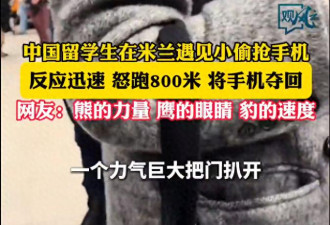 中国女留学生在米兰手机被抢 怒追8百米夺回手机