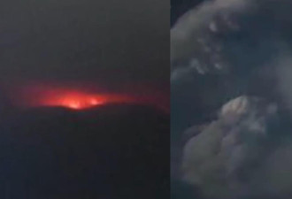 深夜火山大规模爆发 火山灰喷至1.6万米高空