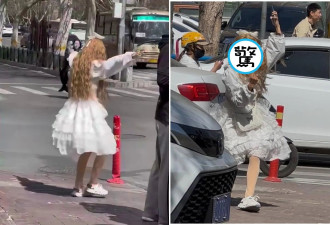 金发嫩妹街头跳热舞 本尊曝光“惊为天人”