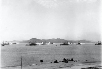 罕见老照片：1908年美国舰队访华旧照