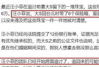 大S珠宝在国外拍卖 汪小菲矛头对准两人