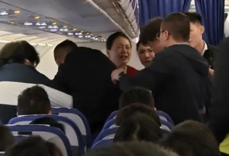 中国女乘客互殴狠咬空姐 害全员登机就下机