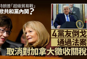共和党内讧？4党友倒戈通过法案取消对加拿大关税