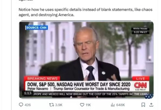 对关税战不满？马斯克炮轰白宫贸易顾问纳瓦罗
