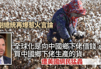 万斯惹议:全球化是“向中国乡下佬借钱买中国货”