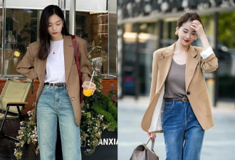 春天“西装+牛仔裤”太养眼 40+女生这样穿