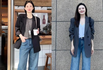 春天“西装+牛仔裤”太养眼 40+女生这样穿
